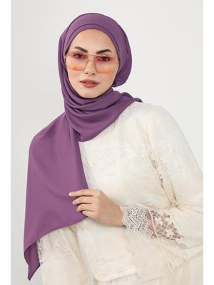 Mor Önü Pileli Tasarım Krep Pratik Şal,ps