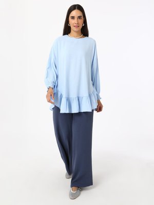 Bebe Mavisi Volan Detaylı Tunik Bebe Mavisi Volan Detaylı Tunik