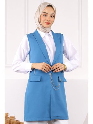 İndigo Duble Zincirli Yelek İndigo Duble Zincirli Yelek