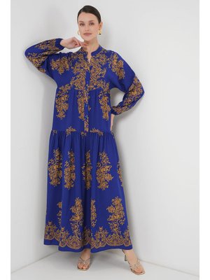 Mor Saks Gold Desenli Elbise C. Mor Saks Gold Desenli Elbise C.