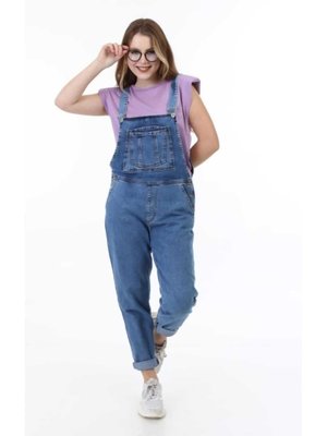 Askılı Denim Kot Tulum Askılı Denim Kot Tulum