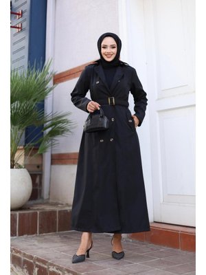 Düğmeli Kemerli Trençkot