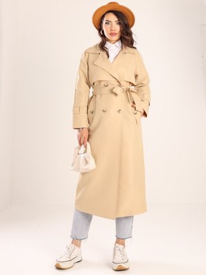 Bej Sprıng Kadın Oversize Trençkot