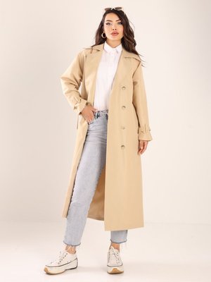Bej Tasarım Kadın Oversize Trençkot