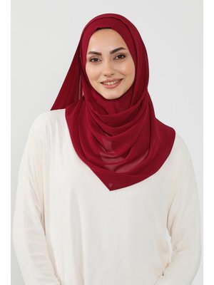 Bordo Pratik Şifon Şal,ps