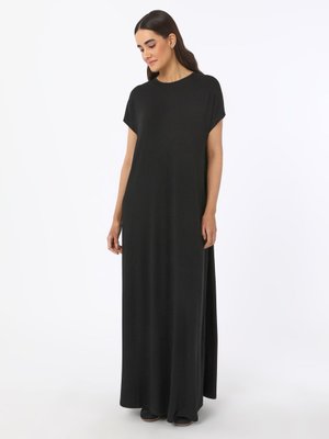 Siyah Kısa Kollu Viskon Elbise