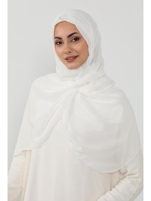 Krem Penye İç Boneli Pratik Şifon Şal,ps