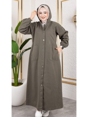 Düğmeli Cepli Gabardin Kap Düğmeli Cepli Gabardin Kap