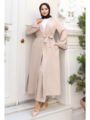 Bej Apolet Detaylı Kimono Takım Bej Apolet Detaylı Kimono Takım
