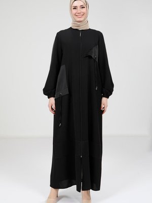 Saten Garnili Siyah Ferace 9203 Saten Garnili Siyah Ferace 9203