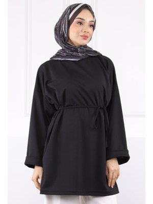 Siyah Beli İpli Krep Tunik Siyah Beli İpli Krep Tunik