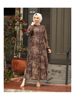 Astarlı Şifon Elbise