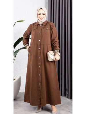 Düğmeli Pamuk Gabardin Kap