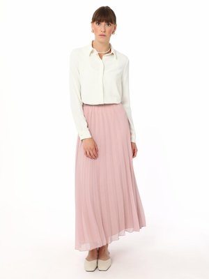 Pudra Piliseli Şifon Etek