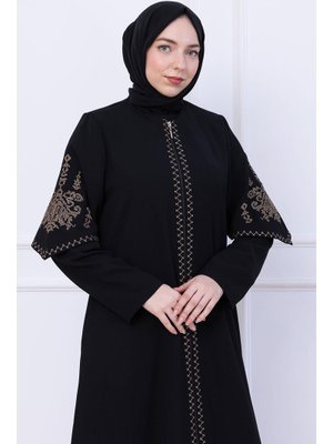 Siyah Nakış Detaylı Ferace Siyah Nakış Detaylı Ferace