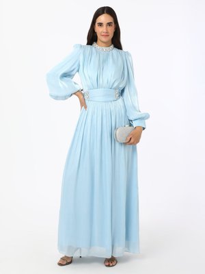 Bebe Mavisi Yoryo İpek Abiye Elbise