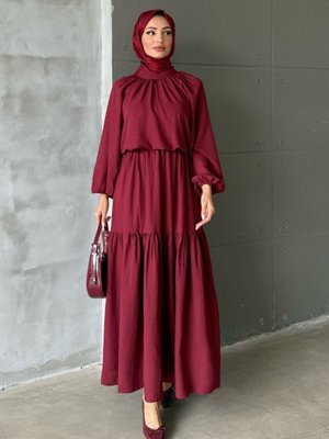 Bordo Arya Etekli Takım Bordo Arya Etekli Takım
