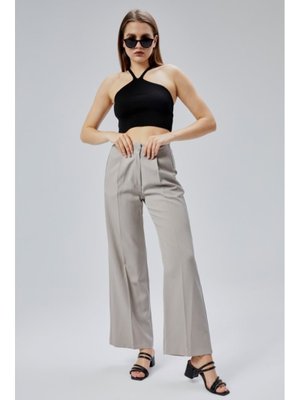 Gri Beli Lastikli Yazlık Pantolon