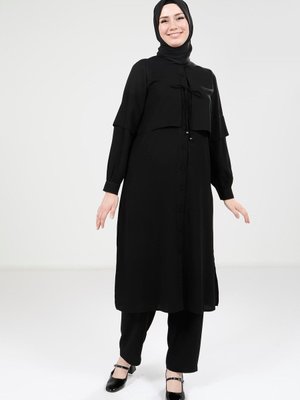 Siyah Tunik Pantolon Takım Siyah Tunik Pantolon Takım