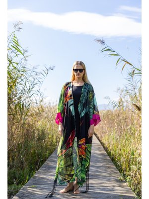 Rustin Toplamalı Sıfır Kol Yarı Kapalı Mayo