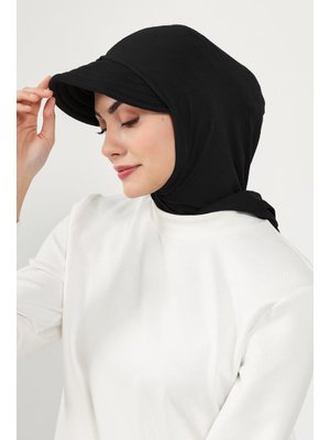 88p Siyah Siperlik Ve Kapatıcı Özellikli Penye Hazır Bone,b