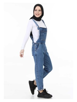 Askılı Cepli Kot Tulumm Askılı Cepli Kot Tulumm