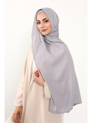 Gri Krep Şal & Penye Bone İkili Takım,ps