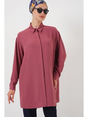 Gül Kurusu Uzun Gömlek Tunik Gül Kurusu Uzun Gömlek Tunik
