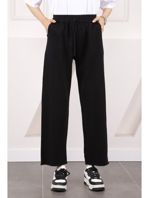 Siyah Bel Lastikli Cepli Gabardin Pantolon Siyah Bel Lastikli Cepli Gabardin Pantolon