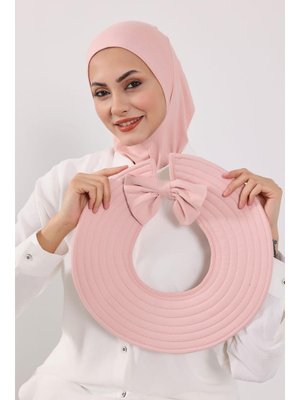 Pudra Türban Üzeri Penye Pratik Tak Çık Fiyonklu Şapka,sp 4,sp