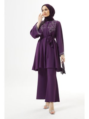 Mor Mona Tunik Pantolon Takım Mor Mona Tunik Pantolon Takım