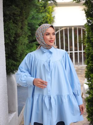 Fiyonklu Salaş Tunik Rahat Ve Şık Dökümlü Gömlek Modeli Fiyonklu Salaş Tunik Rahat Ve Şık Dökümlü Gömlek Modeli