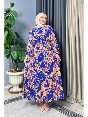 Mavi Hera Desenli Elbise