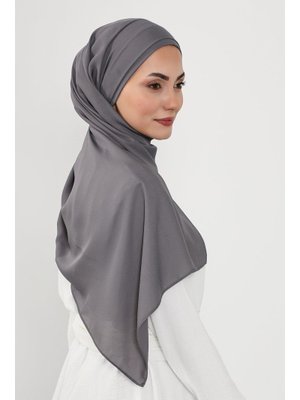 Antrasit Önü Pileli Tasarım Krep Pratik Şal,ps