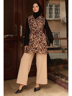 Vizon Leopar Desenli İkili Takım Vizon Leopar Desenli İkili Takım