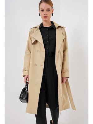 K. Bej Kruvaze Yaka Trençkot K. Bej Kruvaze Yaka Trençkot