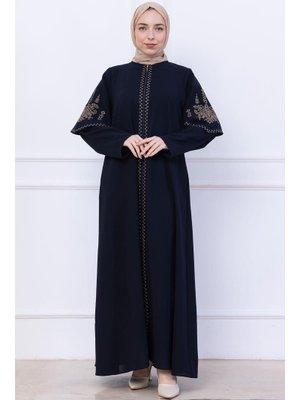 Lacivert Nakış Detaylı Ferace Lacivert Nakış Detaylı Ferace