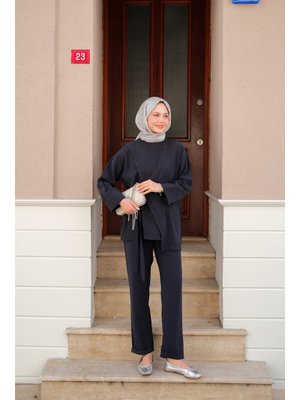 Lacivert Yandan Bağlamalı Armani Modal Takım Lacivert Yandan Bağlamalı Armani Modal Takım