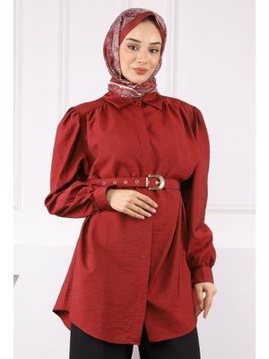 Bordo Kemerli Modal Tunik Bordo Kemerli Modal Tunik