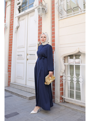 Lacivert Aslım Abaya