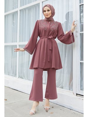 Gül Kurusu Mona Tunik Pantolon Takım Gül Kurusu Mona Tunik Pantolon Takım