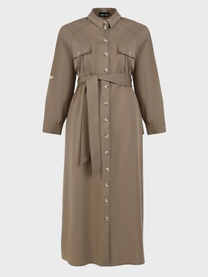 Vizon Büyük Beden Poplin Gömlek Elbise Vizon Büyük Beden Poplin Gömlek Elbise