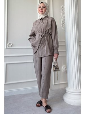 Boydan Dikişli Vizon İkili Takım