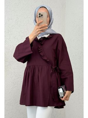 Bordo Yandan Bağlamalı Tunik Bordo Yandan Bağlamalı Tunik