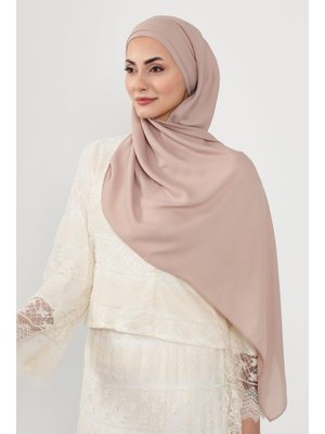 Açık Vizon Önü Pileli Tasarım Krep Pratik Şal,ps