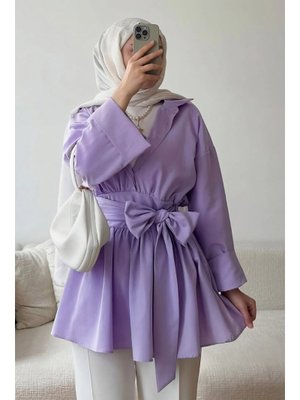 Lila Kimono Kol Fiyonklu Tunik