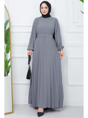 Füme Kemerli Piliseli Aerobin Elbise Füme Kemerli Piliseli Aerobin Elbise