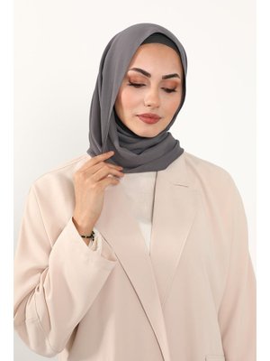 Antrasit Krep Şal & Penye Bone İkili Takım,ps