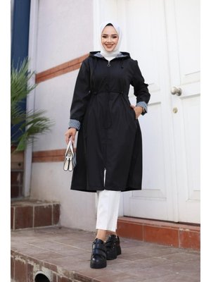 Fermuarlı Kısa Bondit Trençkot