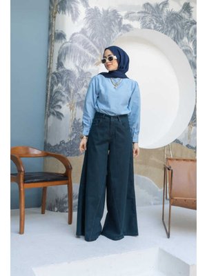 Petrol Denim Pantolon Etek Petrol Denim Pantolon Etek